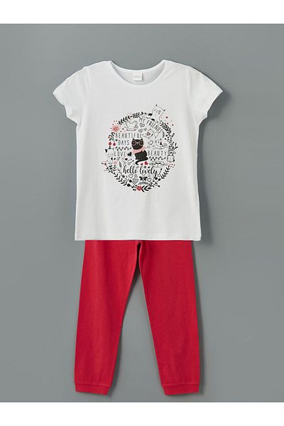 LC Waikiki New Season Crew Neck Girls Pajama Set - S5J917Z4