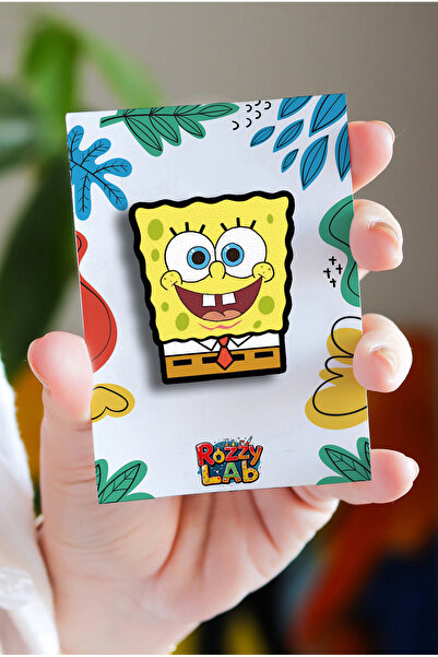 Rozzy Lab Sünger Bob SpongeBob - Rozet - Broş - Yaka Çanta Aksesuar