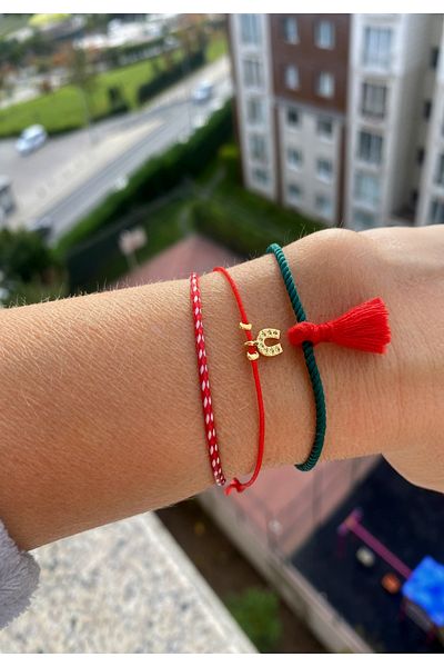 Shepidi 3-Piece Horseshoe and Tassel Figured Marteniçka Lucky Bracelet
