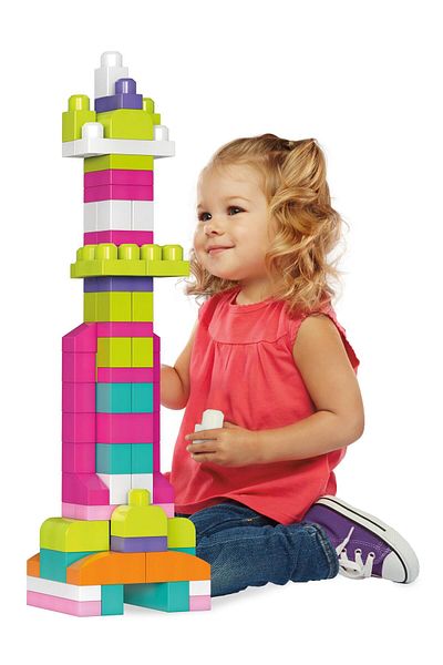 MEGA BLOCKS أكياس ميجا بلوكس 80 قطعة - وردي Cyp72-dch62