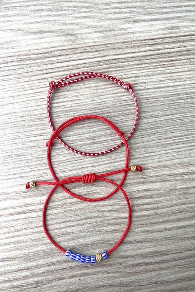 Shepidi 3-Piece Handmade Little Blue Beaded Bracelet