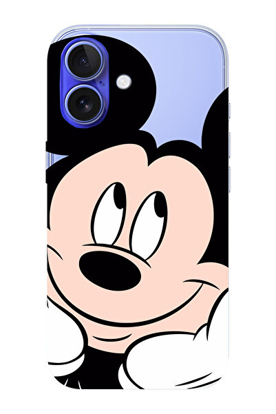 moonset Iphone 16 Plus Uyumlu Mickey Tasarımlı Baskılı Şeffaf Telefon Kılıfı