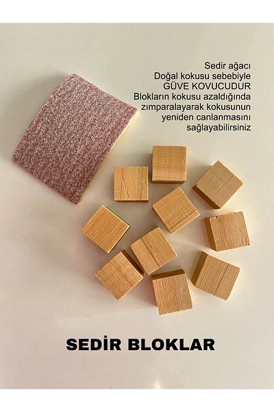 ViraHome NATURAL MOTHER RUBBER CEDARWOOD 12-PACK CUBE NATURAL NAFTALINE ALTERNATIVE BREATHE OPENER