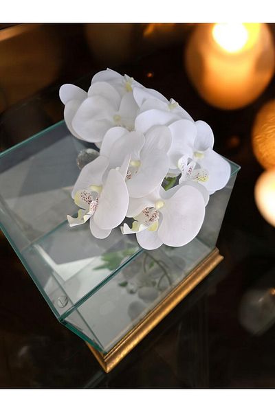 AYZ HOME 25*25*20 cm Bridal Groom Bundle - Glass Promise Engagement Dowry, Wooden Mirrored Base