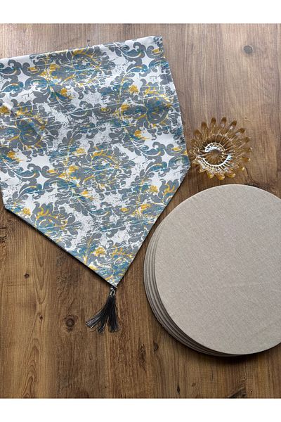 HALFART Avant-garde Mint Duck Linen Runner - Σετ 6 τεμαχίων κρέμα Supla