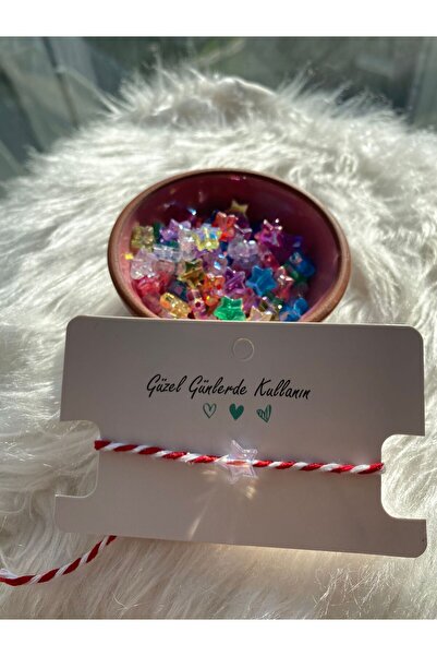 ALIŞVERİŞ AŞKIN YILDIZ BONCUKLU KIRMIZI MARTENİÇKA İP BİLEKLİK