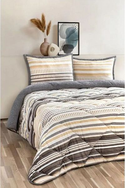 Merinos Luca Yellow Double Comforter Quilt Set
