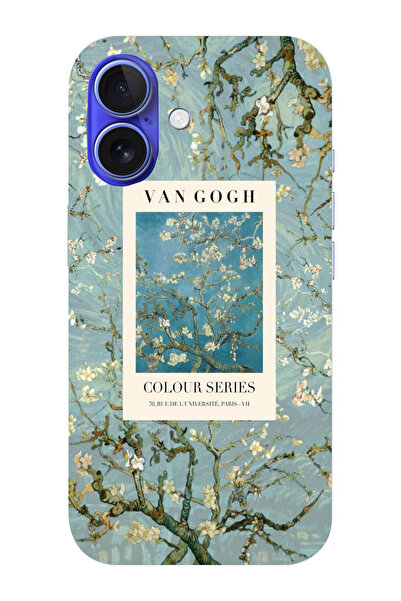 moonset Iphone 16 Uyumlu Van Gogh Tasarımlı Baskılı Şeffaf Telefon Kılıfı