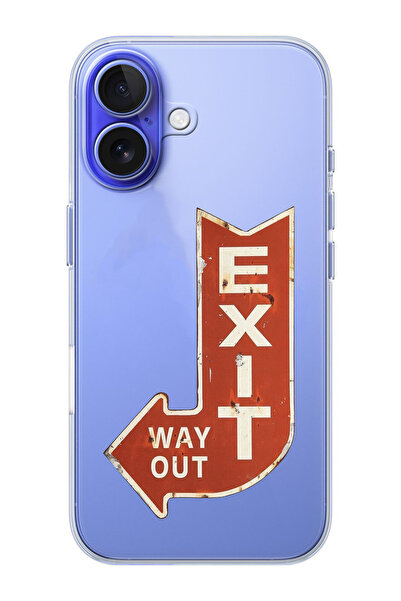 moonset Iphone 16 Uyumlu Exit Tasarımlı Baskılı Şeffaf Telefon Kılıfı