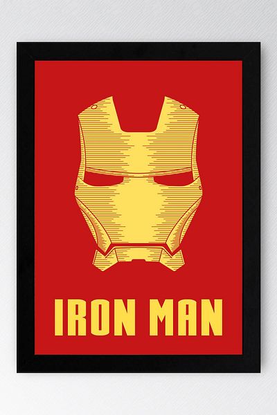 Saturn Iron Man Logo Framed Painting - Iron Man Marvel Movie Poster Painting