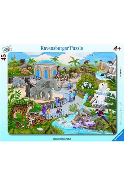 RAVENSBURGER 45 Piece Large Framed Zoo Puzzle -066612