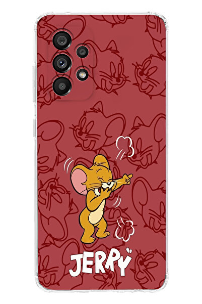 moonset Samsung Galaxy A33 Uyumlu Jerry Tasarımlı Baskılı Şeffaf Telefon Kılıfı