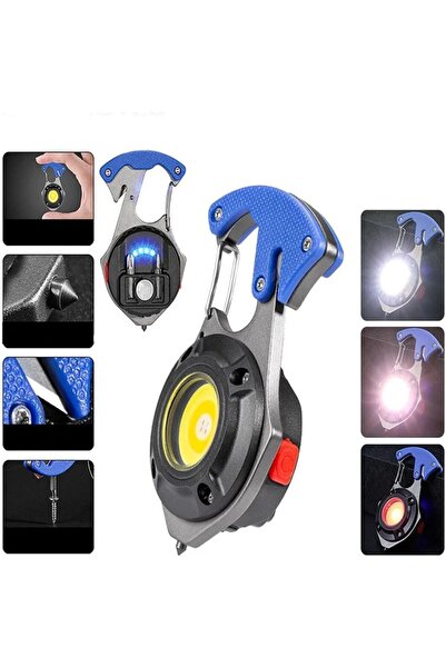harry 500 Lümen Kamp Feneri Çok Fonksiyonlu Fener Anahtarlık USB Çakmak Cam Kırıcı Kemer Kesici Tornavida