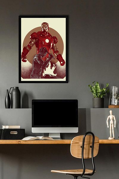 Saturn Pictură înrămată Iron Man - Poster de film Iron Man Marvel