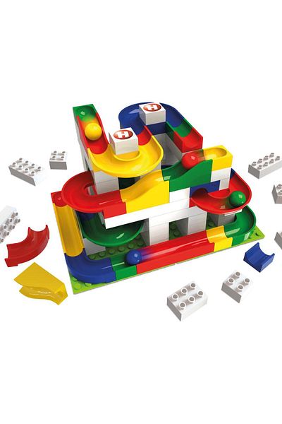 Hubelino 420480 Model Marble Run - Basic Block Building Set (123 Pieces)