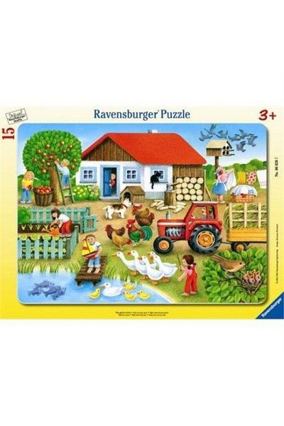 RAVENSBURGER لغز بإطار كبير مكون من 15 قطعة Was Gehort wohin060207