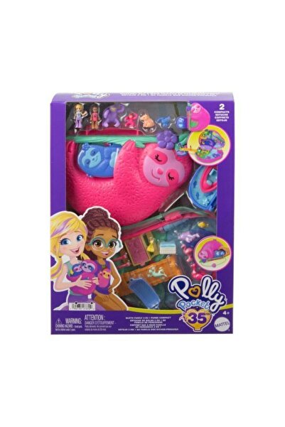 Polly Pocket Tembel Hayvan Ailesi 2'si 1 Arada Kompakt Çanta | HRD40