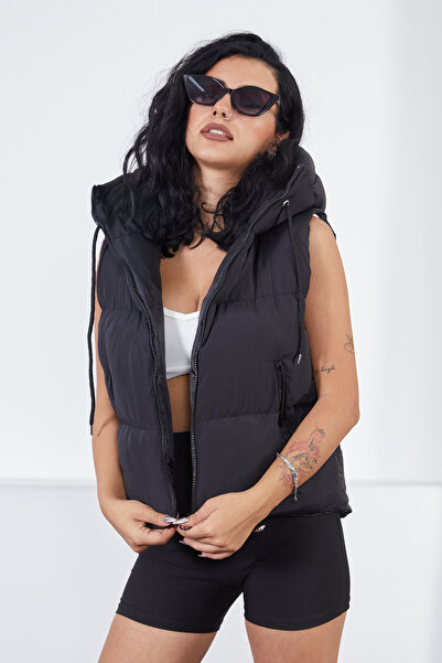 moda armanc Короткий спортивний надувний жилет з капюшоном