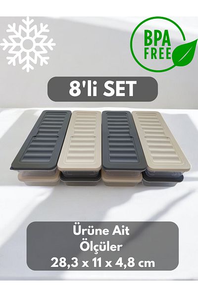 PONÇİK STORE Set of 8 1170 ml Refrigerator Organizer, Freezer and Microwave Storage Container
