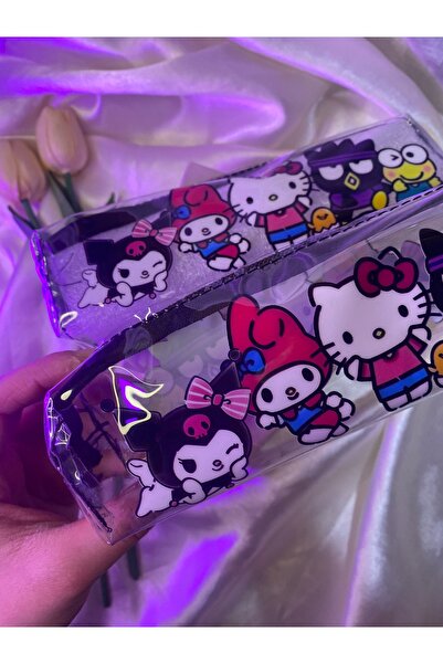 SANRIO Sanrıo karakterli şeffaf baskılı kalemlik /kalem kutusu.fermuarlı maky...