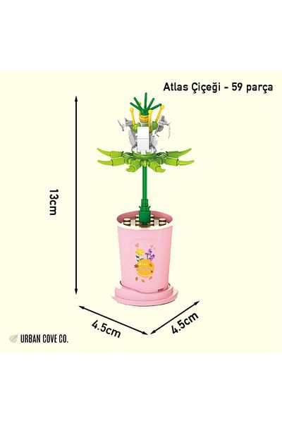 UrbanCove Co White Atlas Flower - Flower Building Blocks Set - Endless Flowers Building Toys