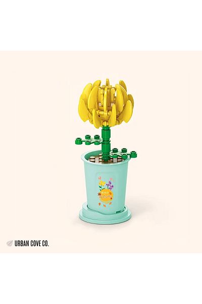 UrbanCove Co Yellow Chrysanthemum (Chrysanthemum) - Flower Building Blocks Set - Infinite Flowers Building Toys