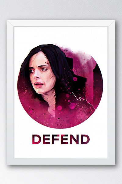 Saturn Pictură înrămată Jessica Jones - Poster de desene animate Marvel Defenders