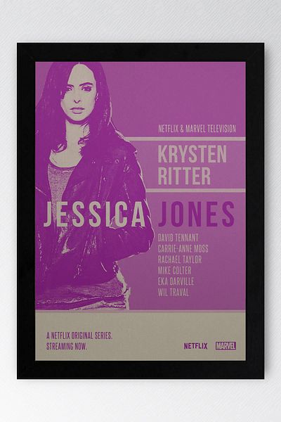 Saturn Jessica Jones Framed Painting - Marvel Tv Series Poster Painting