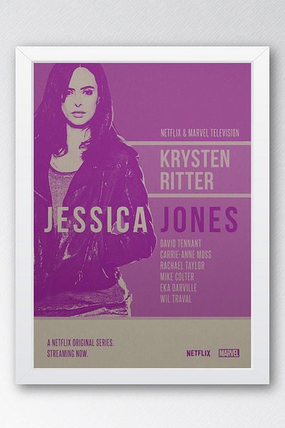 Saturn Tablou înrămat Jessica Jones - Poster de desene animate Marvel