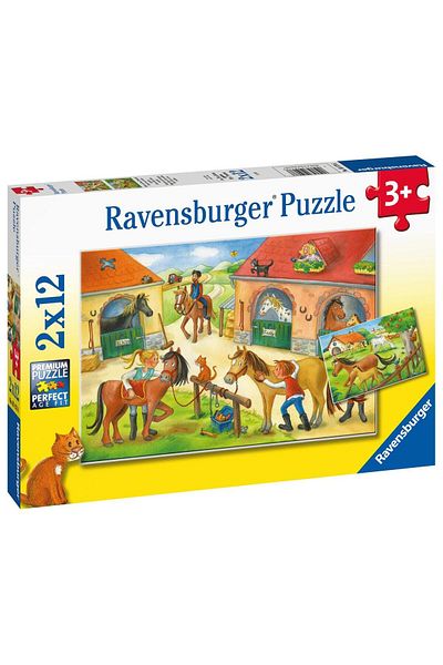 RAVENSBURGER 2x12 قطعة لغز مزرعة الحصان051786