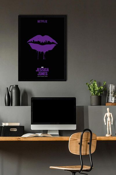 Saturn Tablou înrămat Jessica Jones - Poster de desene animate Marvel
