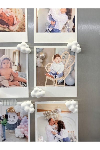 Home 8'li Mini Bulut Buzdolabı Magneti | Muknatıslı Fotoğraf Tutucu Magnet