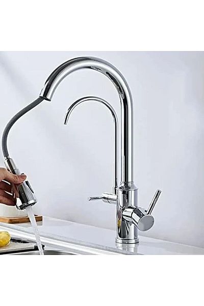 ema Chrome 3-way Spiral Purified Kitchen Sink Faucet
