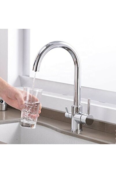 FAUMIX Arıtma Çıkışlı Mutfak Evye Bataryası Kuğu Borulu 3 Yollu 2 Yıl Garanti...