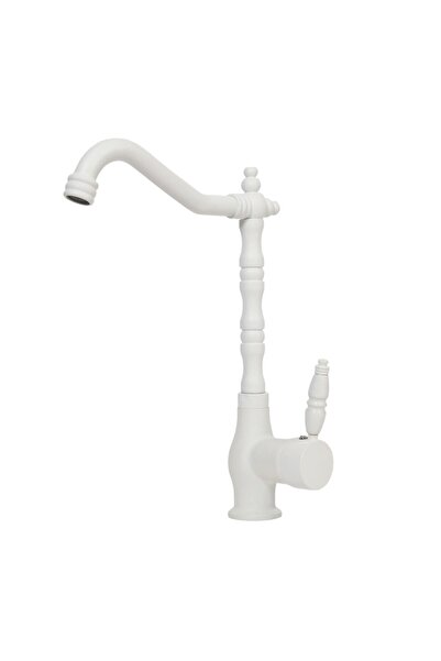 FAUMIX Rustik Model Sıcal Soğuk Su Girişli Döner Borulu 2 Yıl Garantili Beyaz...