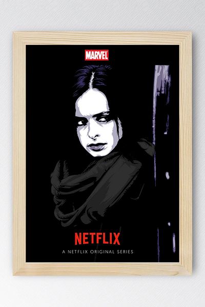 Saturn Jessica Jones Framed Painting - Marvel Tv Series Poster Painting