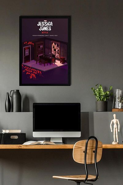 Saturn Jessica Jones Framed Painting - Marvel Tv Series Poster Painting