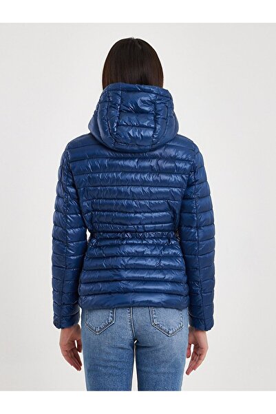 Ltb Прямий капюшон на блискавці, темно-синій пальто