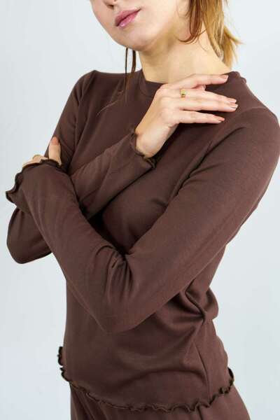 Jalapa Kolyos Knitted Brown Pajama Set