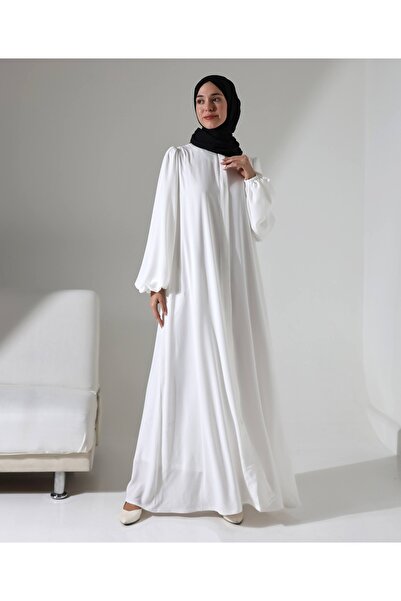 Berel Moda Біла єгипетська сукня Ipegi Abaya Iclik