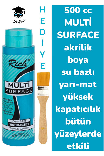 SEYFİKİRTASİYE MULTİ SURFACE AKRİLİK BOYA 500 CC-TÜM YÜZEYLERDE İDEAL-SU BAZL...