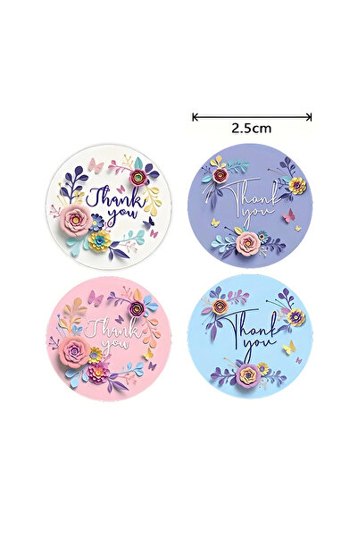 hdcw 500 ADET 2.5cm RULO YAPIŞKANLI TEŞEKKÜRLER "THANK YOU" STICKER ETİKET HEDİYE PAKETLEME