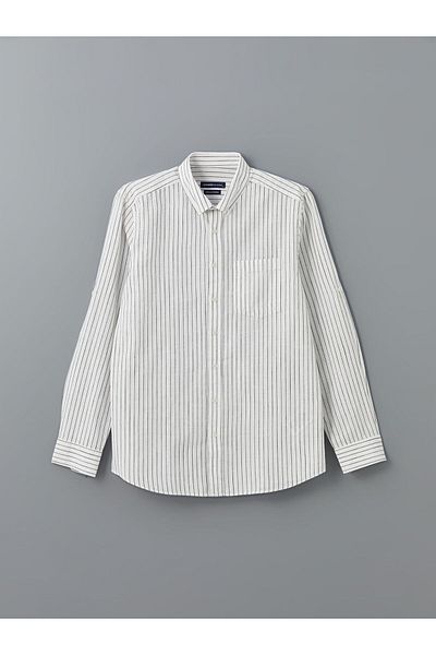 LC Waikiki Ανδρικό ριγέ μακρυμάνικο πουκάμισο LCWAIKIKI Classic Regular Fit