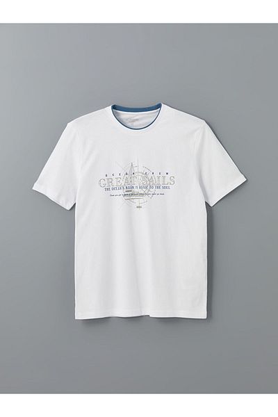 LC Waikiki Tricou pentru bărbați din bumbac pieptănat cu mânecă scurtă cu decolteu
