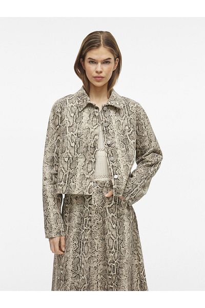 VILA Jeansjacke Schlangenprint