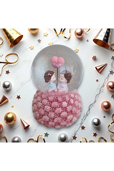 ARD IŞIKLI MÜZİKLİ ÖPÜŞEN SEVGİLİLER CAM KAR KÜRESİ ORTA BOY