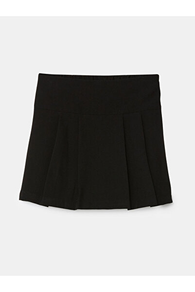 LC Waikiki Ermus Global și negru cu talie elastică cu pliuri pentru fete fust...