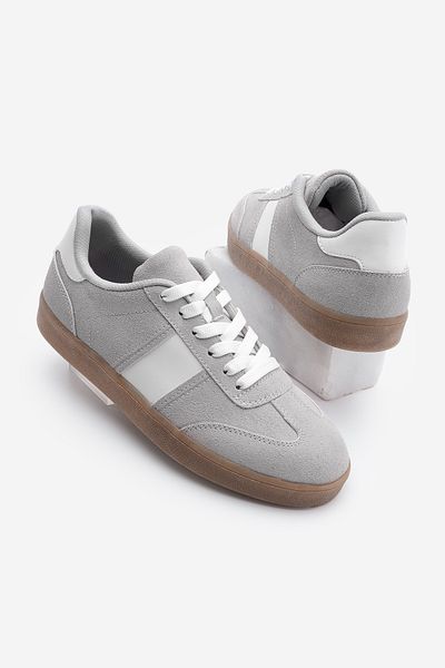 Marjin Damen-Sneaker aus grauem Wildleder – Retro-Penor-Sportschuhe