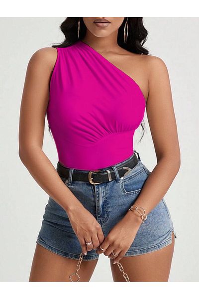Lucky Line KATIE Κομψότητα με έναν ώμο! Μπλούζα Lycra Viscose, Άνετη & Κομψή, 6 επιλογές χρωμάτων