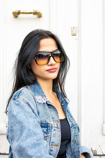 TomyHelf Black Brown Glass Black Bone Frame Unisex Sunglasses